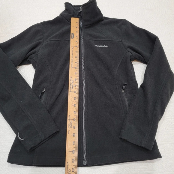 Columbia black fleece zip up jacket. - Picture 7 of 11